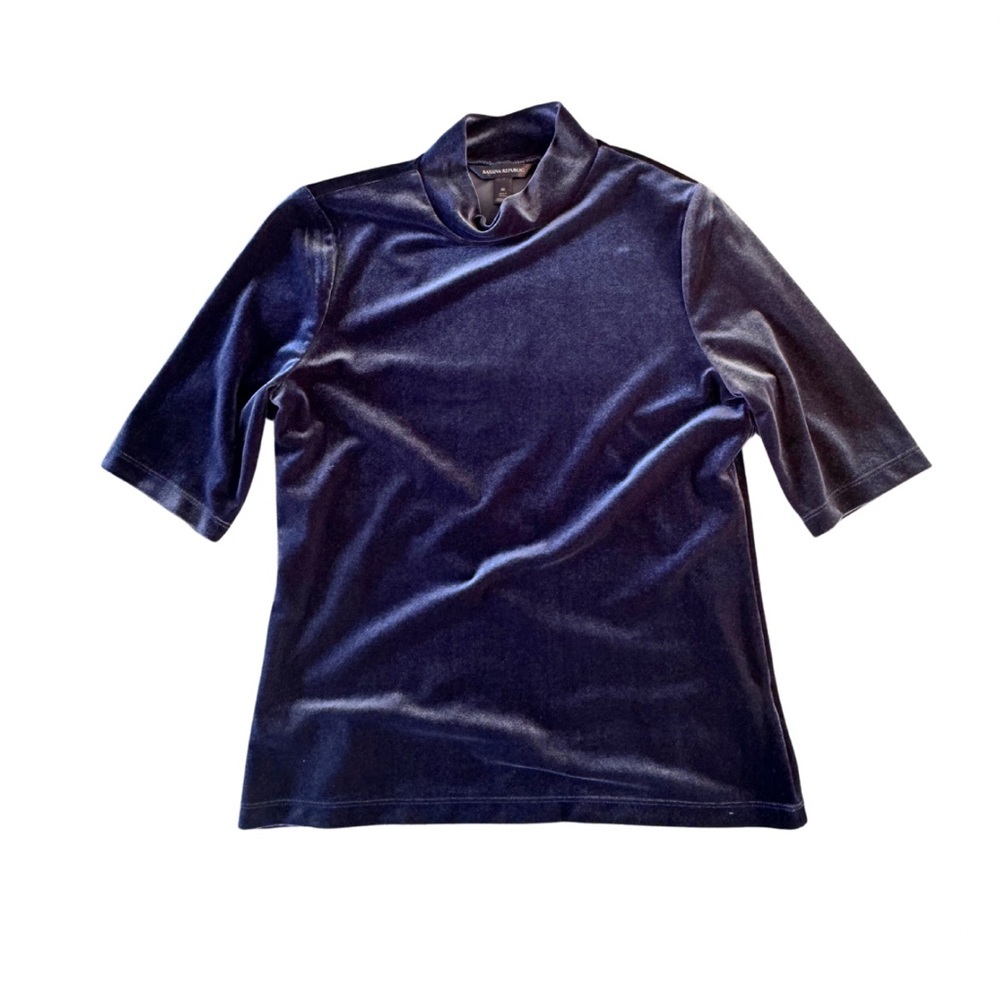 Vintage Banana Republic Velvet Navy Blue Top